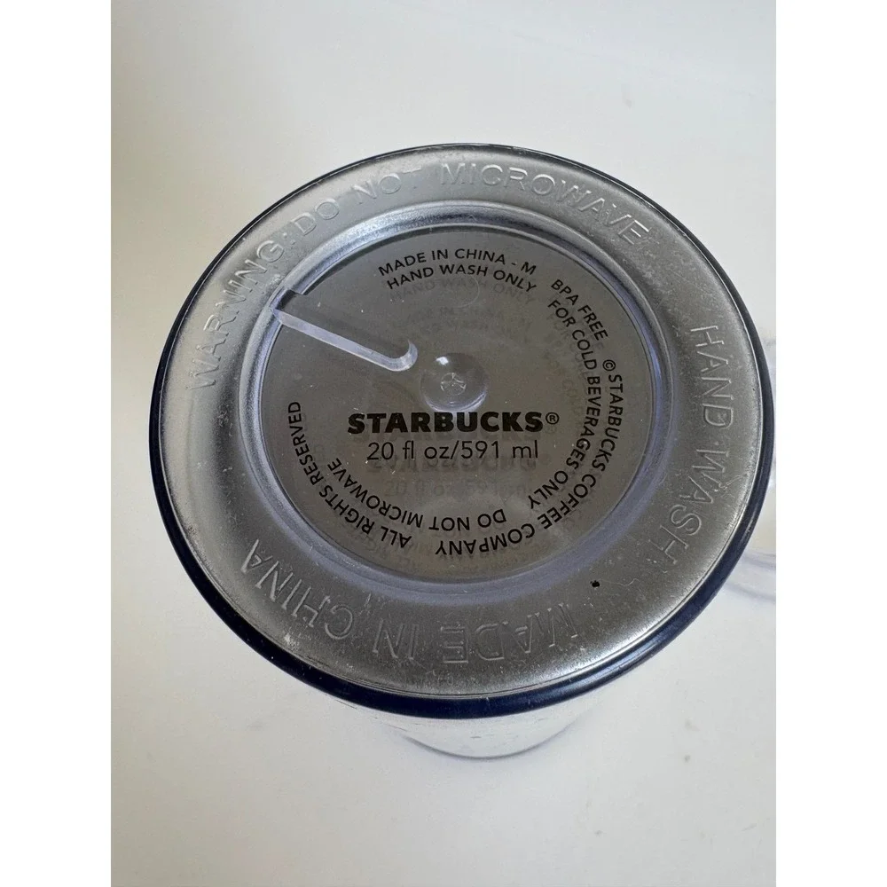 Starbucks Silver Glitter Cold Cup Tumbler‎ 20 oz Acrylic Siren Logo Venti Size